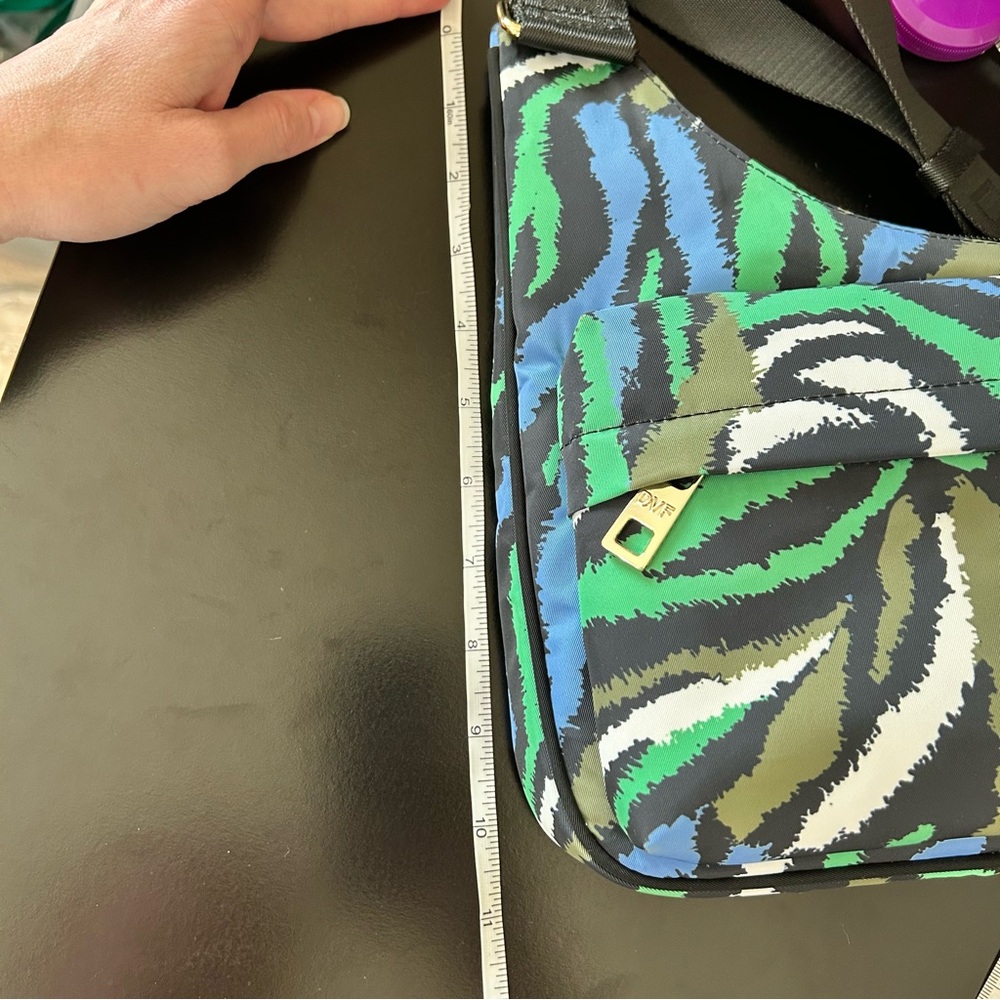 Diane Von Furstenberg Green Blue Black Patterned Crossbody Bag - Picture 13 of 15